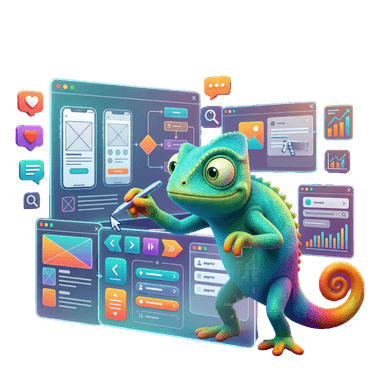 Kame, mascotte Kaméléon Studio